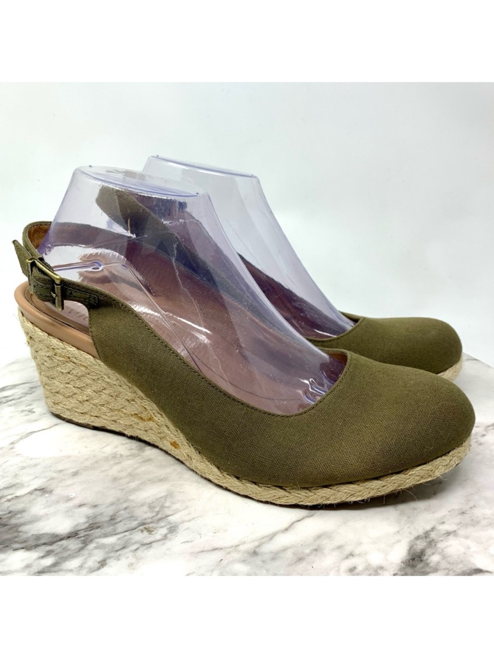 Vionic Coralina Espadrille Platforn Slingback Comfort Wedges 10 Classic Preppy
